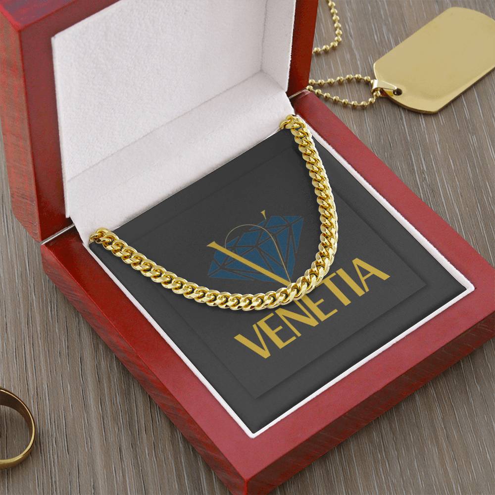 Venetia 'Elegance' 18k Gold Cuban Link Chain