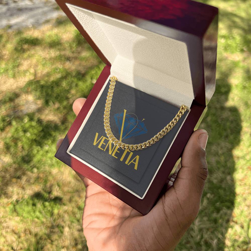 Venetia 'Elegance' 18k Gold Cuban Link Chain