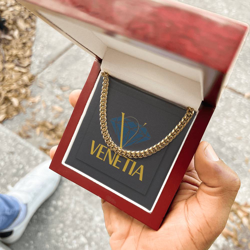 Venetia 'Elegance' 18k Gold Cuban Link Chain